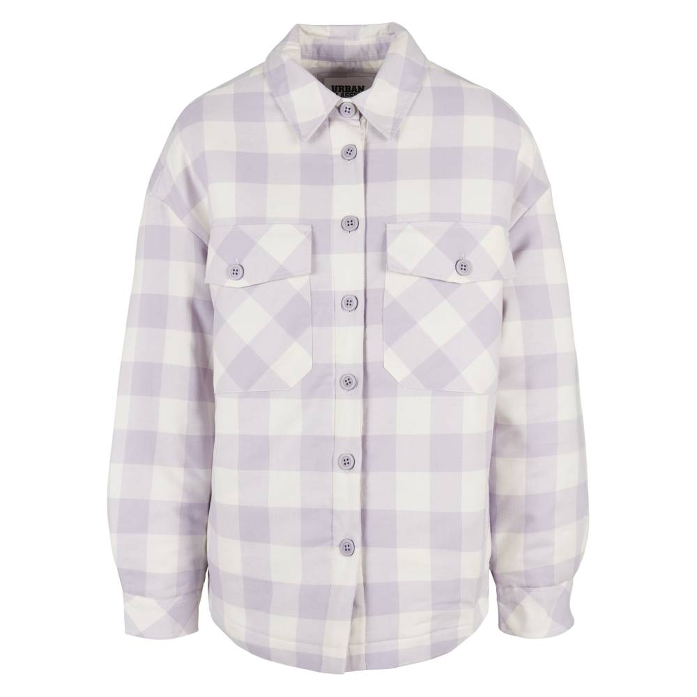 Urban Classics - Flanell Padded Overshirt Chemisier - Crème/Violet